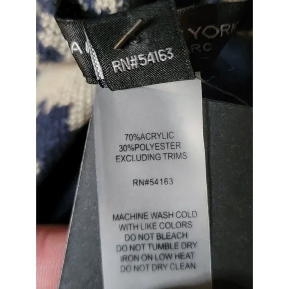 Marc New York Womens Poncho Wrap One Size Blue Beige Houndstooth Open Front - Picture 4 of 8